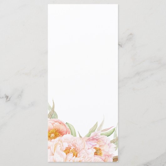 Lush Pink Pioenrozen Floral Menu (Achterkant)