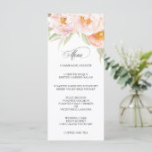 Lush Pink Pioenrozen Floral Menu (Staand voorkant)