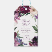 Lush Purple Flowers | Romantisch huwelijk Cadeaulabel (Voorkant)