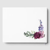 Lush Purple Flowers | Romantisch huwelijk Gastenboek (Achterkant)