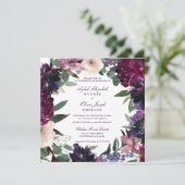 Lush Purple Flowers | Romantisch huwelijk Kaart (Staand voorkant)
