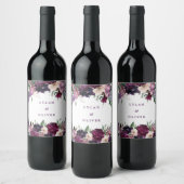 Lush Purple Flowers | Romantisch huwelijk Wijn Etiket (Flessen)