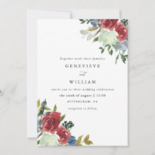 Lush Red Waterverf Floral Bouquet Wedding