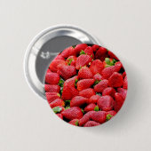 Lush Ripe Strawberries Ronde Button 5,7 Cm (Voorkant /achterkant)