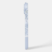 Lush Serene Blauwe Varen Monogram Initialen iPhone Hoesje (Linkerkant)