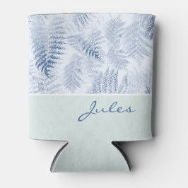 Lush Serene Blue Ferns op groen Blikjeskoeler