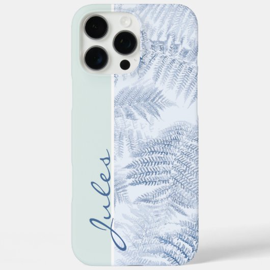 Lush Serene Blue Ferns op groen Case-Mate iPhone Case (Achterkant)