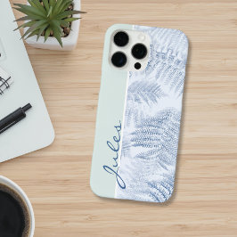 Lush Serene Blue Ferns op groen iPhone 16 Pro Max Hoesje