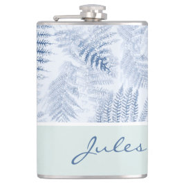 Lush Serene Blue Ferns op groen Heupfles