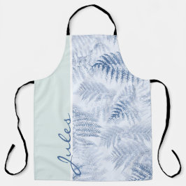 Lush Serene Blue Ferns op groen Schort