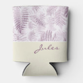 Lush Serene Pink Ferns op Yellow Blikjeskoeler (Voorkant)