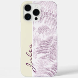 Lush Serene Pink Ferns op Yellow iPhone 16 Pro Max Hoesje