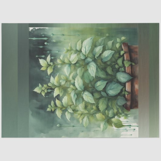 Lush Spring Mint Garden Decoupage Papier (Voorkant)