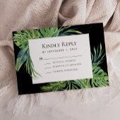 Lush Tropical Foliage Lijst Black Wedding RSVP