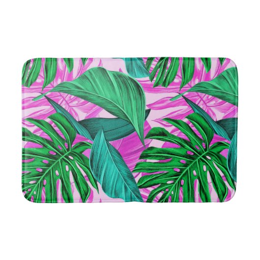 Lush Tropical Island Foliage Bath Mat (Voorkant)
