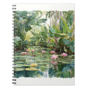 Lush Tropical Lily Pond Carnet d'art botanique