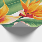 Lush Tropical Plants with Exotic Bird Pattern Cadeaupapier (Hoek)