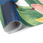 Lush Tropical Plants with Exotic Bird Pattern Cadeaupapier (Rol Hoek)