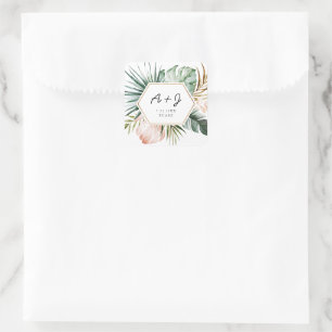 Lush Tropics Favor Square Sticker