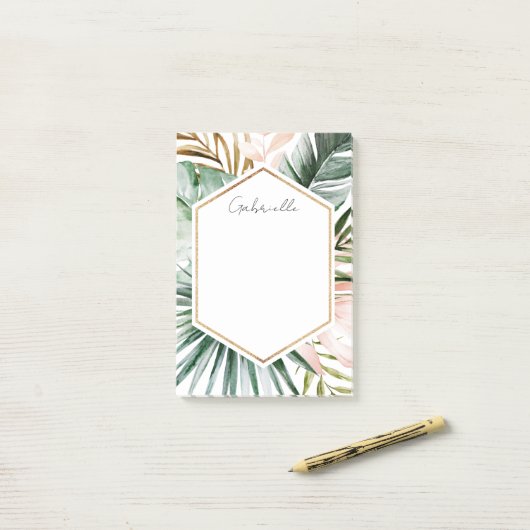 Lush Tropics Post it Pad Post-it® Notes (Op bureau)