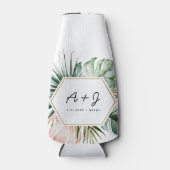 Lush Tropics Wedding Bottle Cooler Cozy (Voorkant)