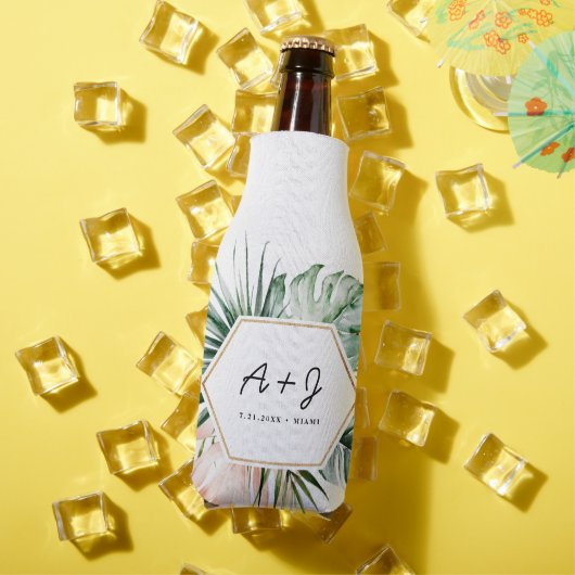 Lush Tropics Wedding Bottle Cooler Cozy (Insitu Zomer)