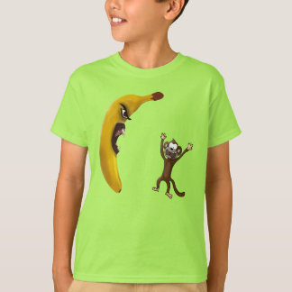Lustig gruselige Banane bedroht Affen T-shirt