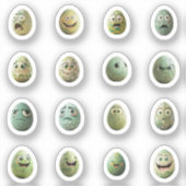 Lustige Chibi-Ostereier-Sticker – 16 Stück Sticker (Voorkant)