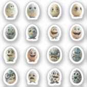 Lustige Chibi-Ostereier-Sticker – 16 Stück Sticker (Voorkant)