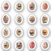 Lustige Chibi-Ostereier-Sticker – 16 Stück Sticker (Voorkant)