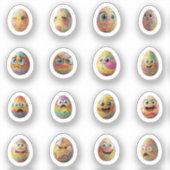 Lustige Chibi-Ostereier-Sticker – 16 Stück Sticker (Voorkant)
