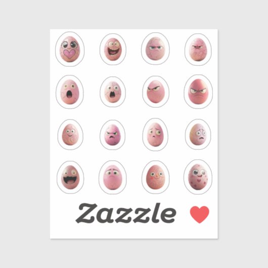 Lustige Chibi-Ostereier-Sticker – 16 Stück Sticker (Vel)