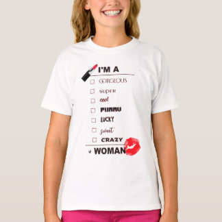 Lustige Inschrift mit rotem Lippenstift und Lippen T-shirt