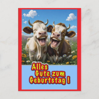 lustige kühe briefkaart