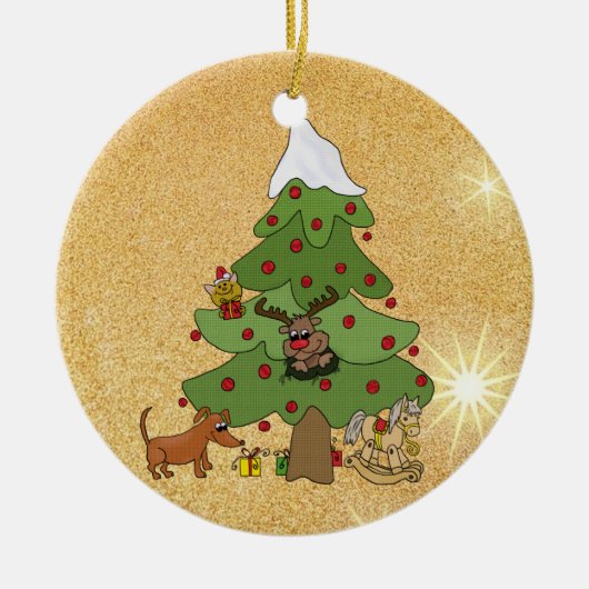 Lustiger Baum Keramisch Ornament (Voorkant)