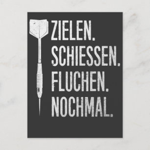 Lustiger Dart Spruch Dartpfeil Problemen Briefkaart
