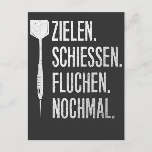 Lustiger Dart Spruch Dartpfeil Problemen Briefkaart (Voorkant)