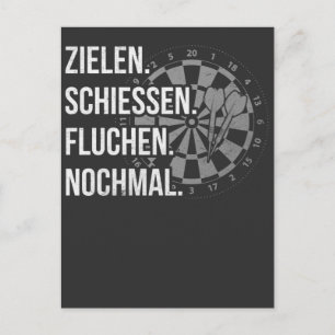 Lustiger Dart Spruch Dartscheibe Dartpfeil Problem Briefkaart
