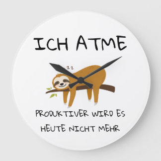 Lustiger Faultier Spruch Geschenk Uhr Grote Klok