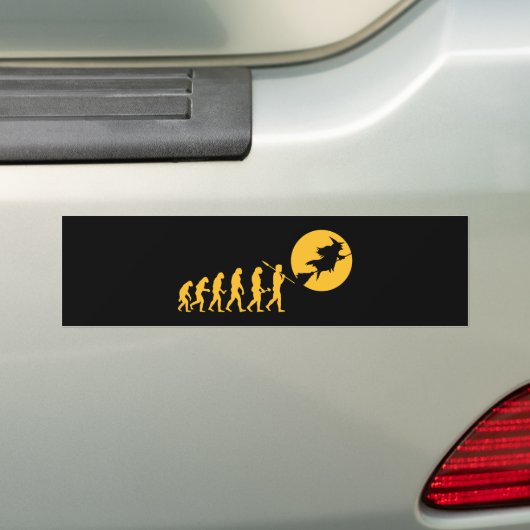 Lustiger Hexen Evolution Bumpersticker (Op auto)