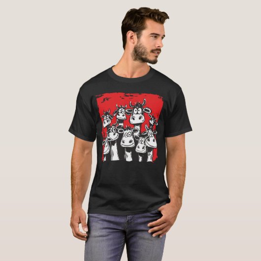 Lustiger Kuh Liebe Cartoon [00332] T-shirt (Voorkant volledig)