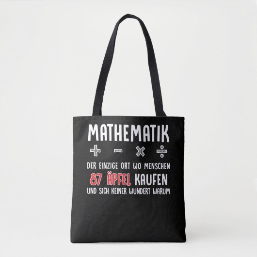 Lustiger Mathe Nerd Spruch Mathematik Schule Draagtas (Voorkant)