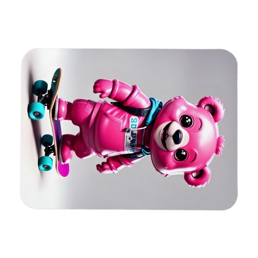 Lustiger Skater Bär Magneet (Horizontaal)