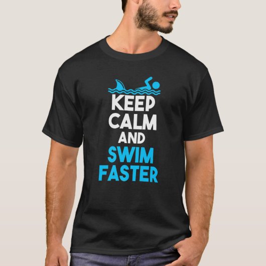 Lustiges Taucher houdt kalm en zwom sneller in hai T-shirt (Voorkant)