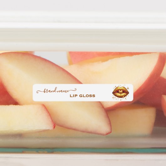 lustrage à lèvres sur mesure en or étiquette LIps (Apposé)