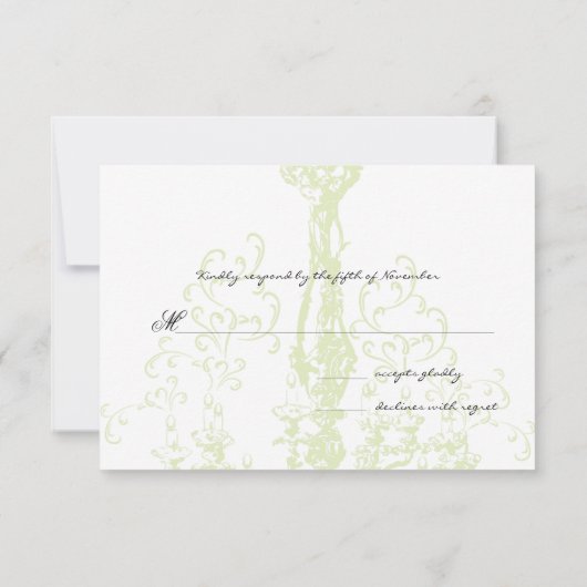 Lustre Antique Vert Apple Mariage Réponse (Dos)