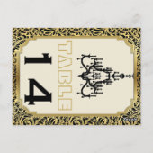 Lustre Art Déco noir, numéro de table or (Dos)