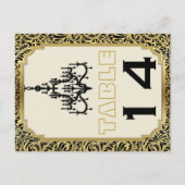 Lustre Art Déco noir, numéro de table or (Devant)