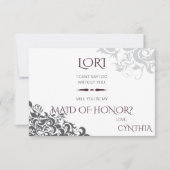 Lustre baroque prune Invitation de mariage (Devant)