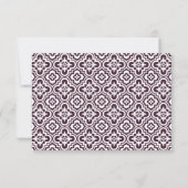 Lustre baroque prune Invitation de mariage (Dos)